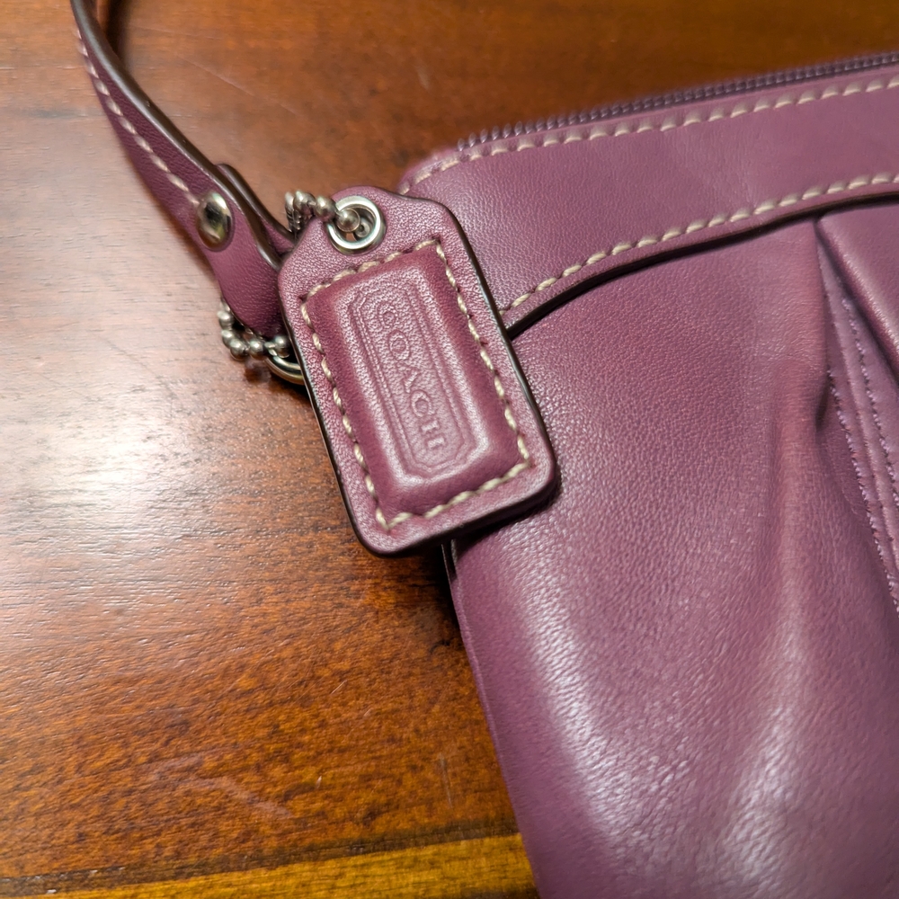 Coach Purple Leather Wristlet - Picture 5 of 7